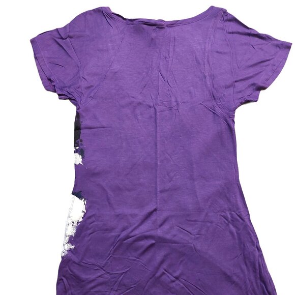 Richmond Purple Graphic Print Glitter Tee Shirt Sz 42 NWT - Picture 9 of 13